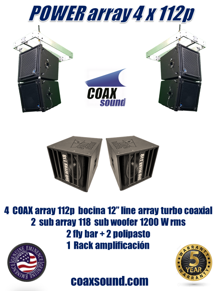 SISTEMA / PAQUETE POWER  ARRAY 4 - COAX array 112p + 2 sub array 118